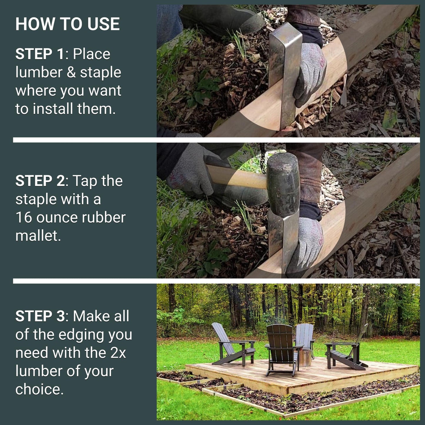 Path Edging Project, No Turns, 4 Staples