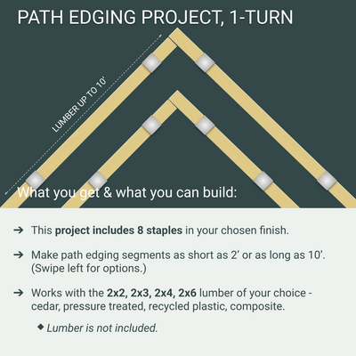 Garden Path Edging Project, 1 Turn, 8 Staples