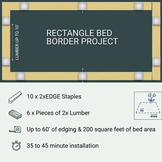 Rectangle Bed Border Project, 10 Staples