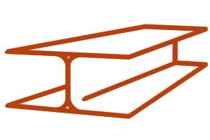 Iron bar graphic that represents 2xEDGE as made of durable recyclable steel