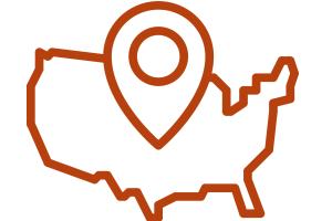 US map graphic with midwest pinned that represents 2xEDGE as made in the USA