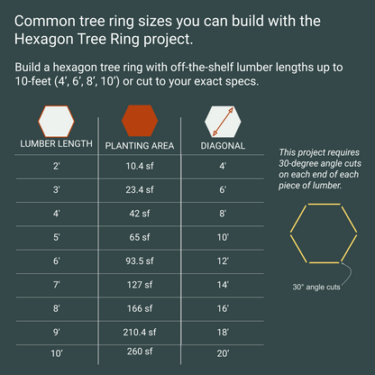 Hexagon Tree Ring Edging Project, 12 Staples