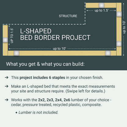 L-Shaped Garden Bed Edging Project, 6 Staples
