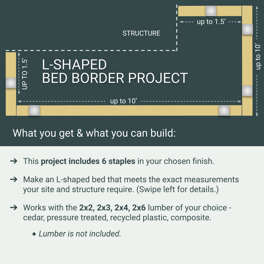 L-Shaped Garden Bed Edging Project, 6 Staples
