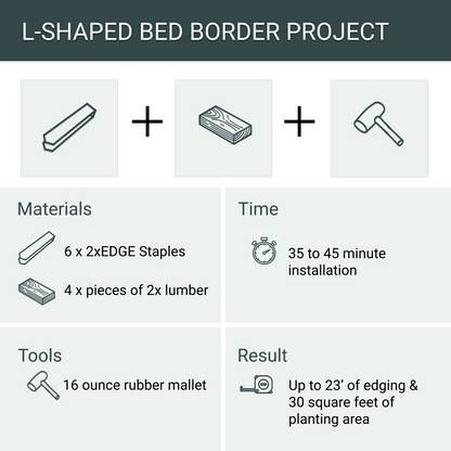 L-Shaped Garden Bed Edging Project, 6 Staples
