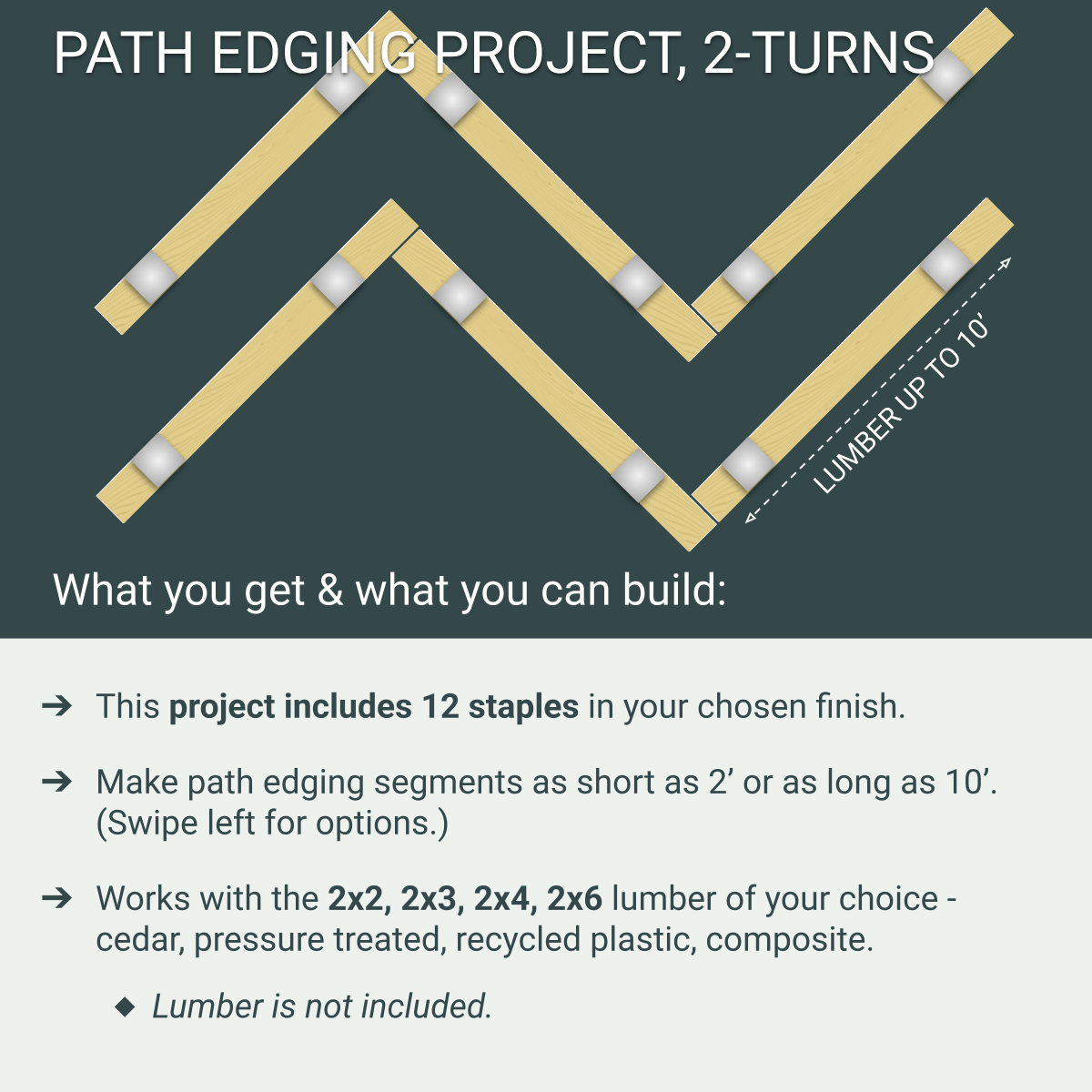 Garden Path Edging Project, 2 Turns, 12 Staples