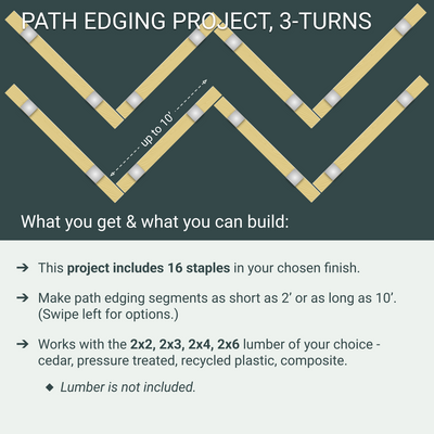 Garden Path Edging Project, 3 Turns, 16 Staples