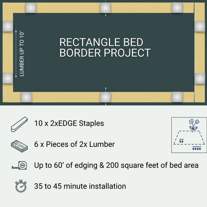 Rectangle Bed Border Project, 10 Staples