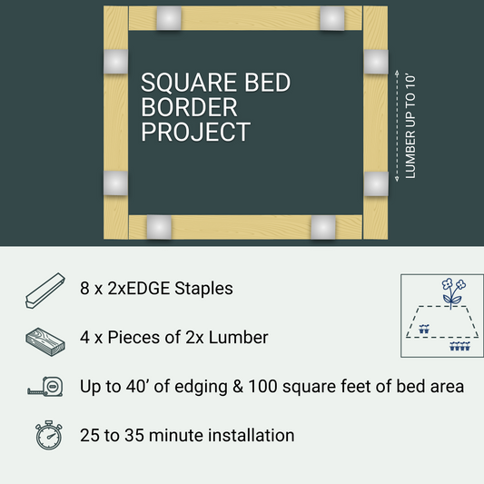 Square Bed Border Project, 8 Staples