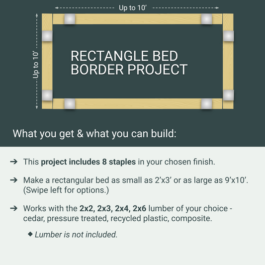 Rectangle Garden Bed Edging Project, 8 Staples