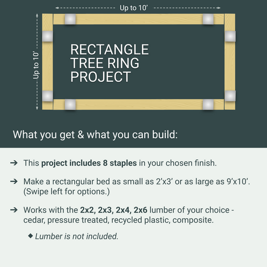 Rectangle Tree Ring Edging Project, 8 Staples