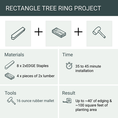 Rectangle Tree Ring Edging Project, 8 Staples